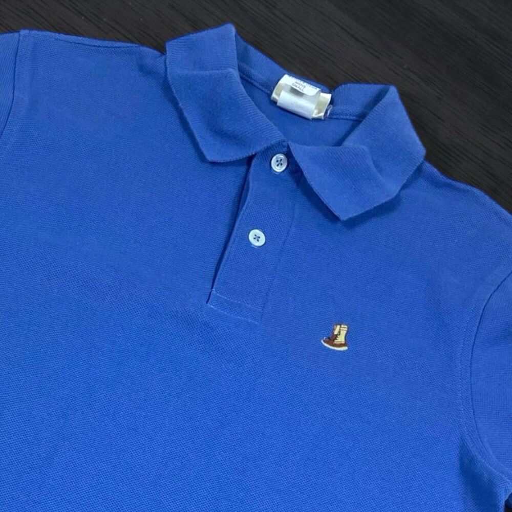 Vintage 90 LL Bean Mens SM Polo Blue Short Sleeve Shirt Bean Boots Advertisement